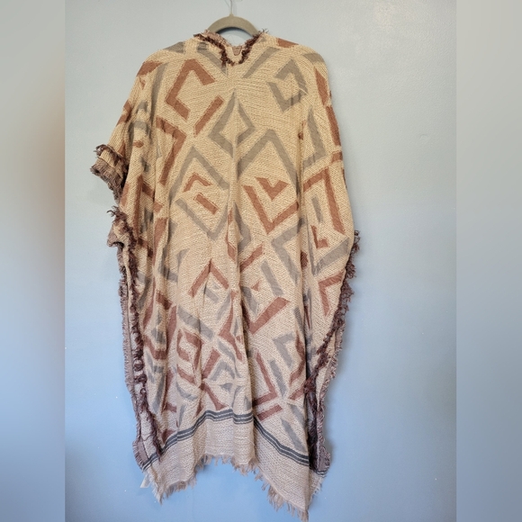 Lucky Brand Kimono Poncho Fringe Cardigan OS - Picture 2 of 7